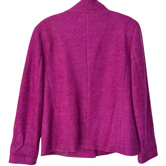 Talbots Wool Blend Hidden Snap Mandarin Collar Jacket | Violet Purple Size 6 - Picture 2 of 5
